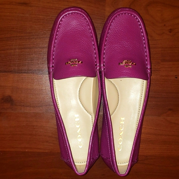 Coach Loafers (The Marley) Fuchsia Pink with Gold Details. Brand New Unworn! - Picture 5 of 6